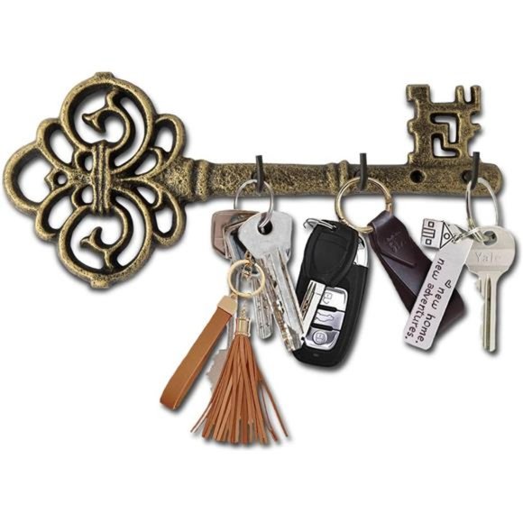 KeyHolder for Wall-Cast Iron Skeleton Key-Decorative Farmhouse Rustic Wall Mount - Picture 1 of 6